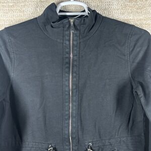 Jones New York Womens Quiet Luxury Utility Zip Up Jacket Black Medium Gorpcore